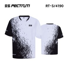 스펙트럼 RT-3190/4190 블랙 남성/여성 반팔티 게임웨어 배드민턴의류 탁구 스쿼시 스포츠의류