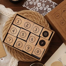 우주야옹이 우드스탬프 레트로 시리즈, 12종, 숫자