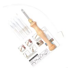 나무 손잡이 바늘과 바늘 끝이 자수 펜 바느질 뜨개질 도구, 1개