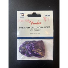 Fender Classic Celluloid 351薄型吉他彈片 Pick 匹克 單片，舒適手感、靈敏回應，多種音樂風格適用, 紫單片