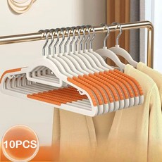 미끄럼 방지 옷걸이 10개 튼튼하고 정리 침실 내구성 욕실 세트 회전형 세탁실 있는, 10pcs Orange