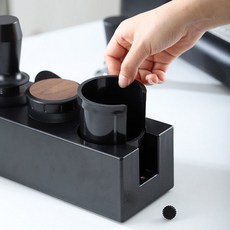 커피 탬핑 스테이션 디스트리뷰터 탬퍼 세트 51/53/54/58mm 범용 에스프레소 커피 탬퍼 스테이션 ABS 스탠드, 01 51-58mm Wood Grain