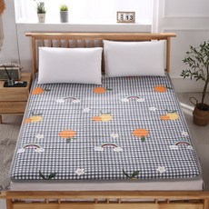 두꺼운 바닥 요매트 토퍼 요커버요솜 누빔 요토퍼 바닥이불, G. 오렌지 코튼