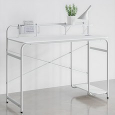 하비티 학생용 사무용 컴퓨터 선반 철제 책상, 화이트