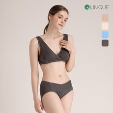[뉴니끄] 국내생산 텐셀랩 임산부 수유 브라2P+팬티2P 세트
