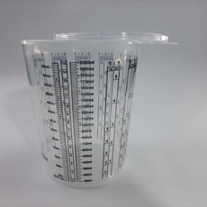 比例杯 調漆杯 附蓋防濺 精準調配 重覆使用 多用途量杯, 1個, 2000ml