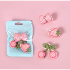 寵物髮夾帽子套裝：狗狗貓咪可愛造型髮飾配件 多款髮夾、帽子可選, 1個, 粉格子(三入), 粉格子