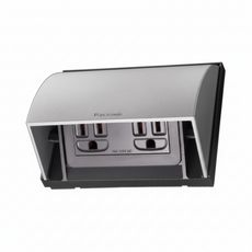 Panasonic 國際牌 銀色掀蓋式防雨插座 附接地雙插座 WKF2105S，戶外防雨安全首選, 1個