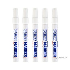 [원드림]문화 페인트마카 컬러 마카 4.5mm 화이트 5종 10종 세트, 5개, 1색