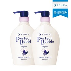 센카 퍼펙트 버블 포 바디 클렌저 스위트 플로럴, 500ml, 2개