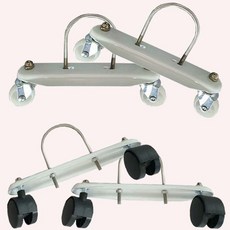 라디에이터 받침대 발 부품 액세사리 히터 브래킷 풀리, U자형 고리 2개 + 브레이크 휠 4개, 기본 색상