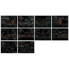 스크래치종이 밑그림 스크레치페이퍼 혼합 10매 스틱10개포함