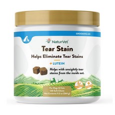 naturvet眼睛保健 淚痕葉黃素保健嚼錠 貓 狗 犬 護眼 淚腺 寵物保健 tear stain, 1個, 原裝120顆 2027/09