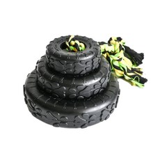 DCG TOY 狗狗輪胎玩具 黑色橡膠迷彩繩, 黑色橡膠 迷彩繩, 1個