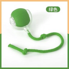 智能逗貓球 充電式自動電動逗貓玩具, 1個, 綠色, 帶繩款, XD