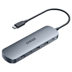 앤커 7 멀티 도크 카드 리더 USB 허브, 1개, 블랙 그레이