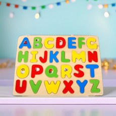 우토 퍼즐판 (영어) 대문자 알파벳 그림맞추기 글자 모양 스펠링 영단어 유아 어린이 EQ, 1개