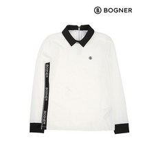 보그너 여성 골프 배색 티셔츠 WHITE