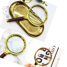 별별마켓 손잡이 돋보기 XL 금테 관찰, 1개