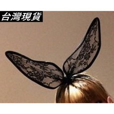 蕾絲兔耳髮箍 派對髮飾, 白, 1個
