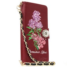 丁香繡球花花飾錢包式卡片和鈔票收納式腕鏈手機殼手機殼適用於 LG V50 s V40 天鵝絨 Q9 One ONE LG Q92 5G Q52 G8 G7