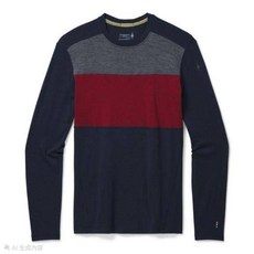 Smartwool 男士戶外美利奴羊毛撞色拼接長袖針織衫，舒適透氣，輕量耐用