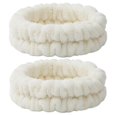 앨라모 극세사 저자극 세안 헤어밴드, 2개, 화이트