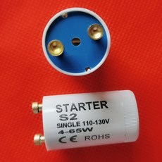 AC110V-130V 용 S2 스타터 4-65W 형광 튜브 퓨즈 스타터 방폭 인덕터 브래킷 퓨즈 스타터 CE ROHS 10 개몫