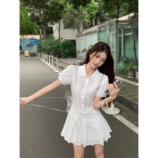 Yellwel신상 칼라 원피스 여성 여름 러블리 DJP