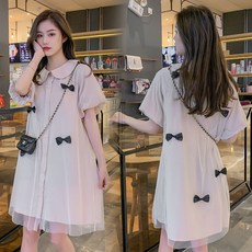 실제 샷 그물 붉은 연령 감소 임산부 귀여운 드레스 여름 드레스 외국 패션 패션 엄마 작은 향기로운 스타일 드레스