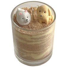 DIY 키트 멍멍 내친구 강아지 샌드 캔들 만들기 세트, 1개