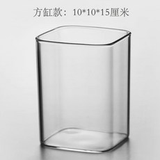 小型懶人玻璃魚缸，桌面創意鬥魚缸，辦公室生態造景魚缸, 1個, 圓角方缸-爆款缸