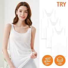 TRY 여성용 데일리 프레쉬코튼 나시 런닝 3p