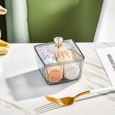 輕奢水果乾果盤家用新款分格零食茶點糖果多功能托盤高檔盤, 輕奢透綠小盒子（二個）, 1個