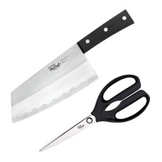 도루코 마이셰프 마스터 중화식도 176mm + 마스터 주방가위 120s, 블랙, 1개, 블랙