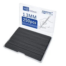 대용량 블랙 교체 가능한 연필심 0.5 0.7 0.9 1.3 2.0mm 90mm HB/2B 기계식 연필 리필 드로잉 필기 도구, 03 1.3mm-250Pcs