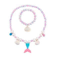 Baby童衣 女童夢幻美人魚飾品組 兒童公主項鍊手鍊耳夾配件組 女孩角色扮演禮物