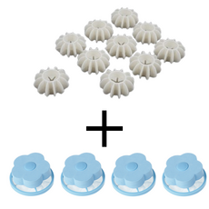 미니 실리콘 세탁볼 10p + 먼지망 4개, 1세트, 화이트