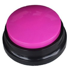 寵物錄音交流按鈕 狗玩具發聲器, 黑底玫紅色, 1個, 如圖所示