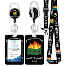 HAKUNEI 자폐증 인식 퍼즐 배지 홀더 접이식 릴 포함 기린 ID 카드 배지 케이스 카라비너 클립 포함 ID 카드 이름표 배지 프로텍터 커버 직장 사무실 간호사, 그린 앵그리 익스플로전