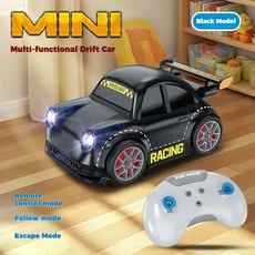 1/64 2.4G 고속 ​ 드리프트 RC카 4륜구동 무선 조종 자동차 레이싱 모델 장난감 선물용, 01 Black