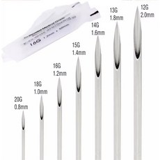 피어싱니들 피어싱 셀프 귀뚫기 귀 전문 바늘 일회용 피어싱바늘 개별포장