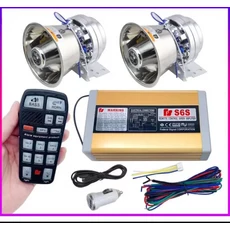 무선 전자 사이렌 시끄러운 자동차 경고 경보 스피커 마이크 화재 PA 12V 400W, 1