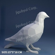 페이퍼크래프트 종이 모형 DIY 입체 동물 종이접기 크래프트, 일반 종이 버전, L. P036비둘기(비둘기2마리)