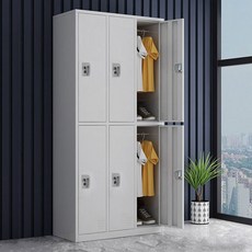 철제 락커 캐비넷 사무용 사물함 옷장, 2단, 그레이
