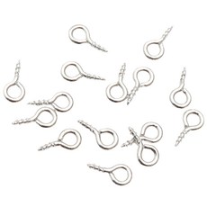 디어템 나사형 9자 고리 핀 9핀 구자핀, 50개, 실버 5x10mm