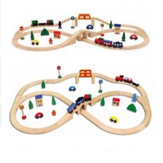 트레인세트 원목자동차 나무자동차 원목 우드트랙 49P, 본상품