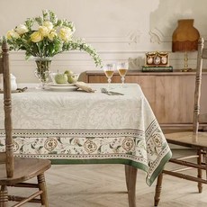 타오진 로맨틱 프렌치 고급 방수방유 테이블보 거실테이블보, 130cm*180cm, 꽃가지-간결한 가지의 꽃, 1개
