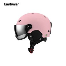 스노우보드 스키헬멧 고글일체형 통풍가벼운 안전보호장비, L-59-61cm, A-pink