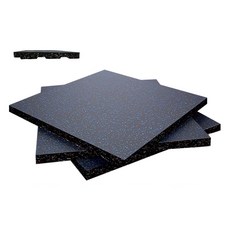 極美家居 拼接地墊 橡膠地墊, 1個, 藍黑-2.5cm復合50*50+1個卡扣,因物流超材限制，單筆限制下單6片！, 藍黑